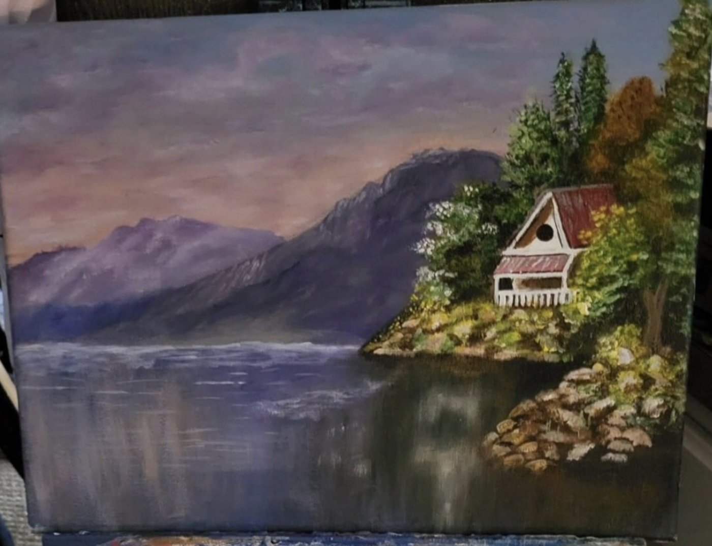 Lakeside Retreat — Original Acrylic on Canvas