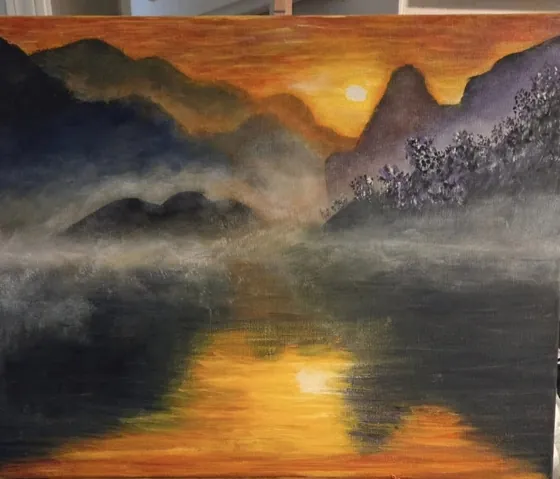Misty Dawn — Original Acrylic on Canvas