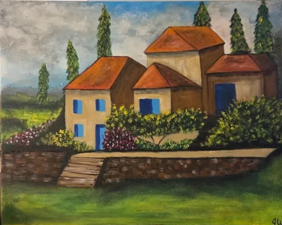Tuscan Garden — Original Acrylic on Canvas